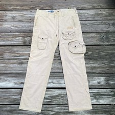 VTG 90s Polo Ralph Lauren Paratrooper Cargo Utility Pants Mens 34x30 Distressed