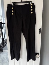 MNG Mango Black Dress Pants with Gold Button Accents Size 10