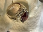925 Sterling Silver Cocktail Ring Cushion-Cut Red Stone Prong Set Size 8.5 — photo 7