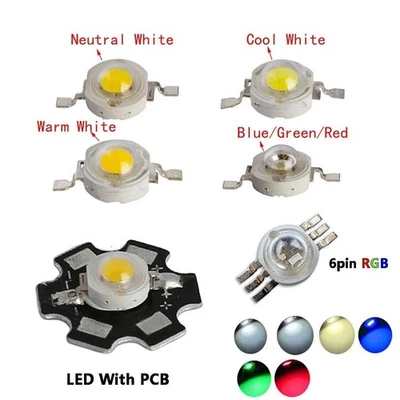 DC 3V LED lampe COB Chip PCB Kaltweiß Warm Blau Grün Rot RGB High Power 1W 3W 5W - Bild 1 von 4