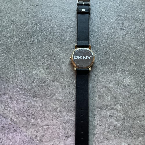 DKNY Womens Watch 34mm Gold Tone Case With Black Leather Band NY2340 A10 - Picture 6 of 6