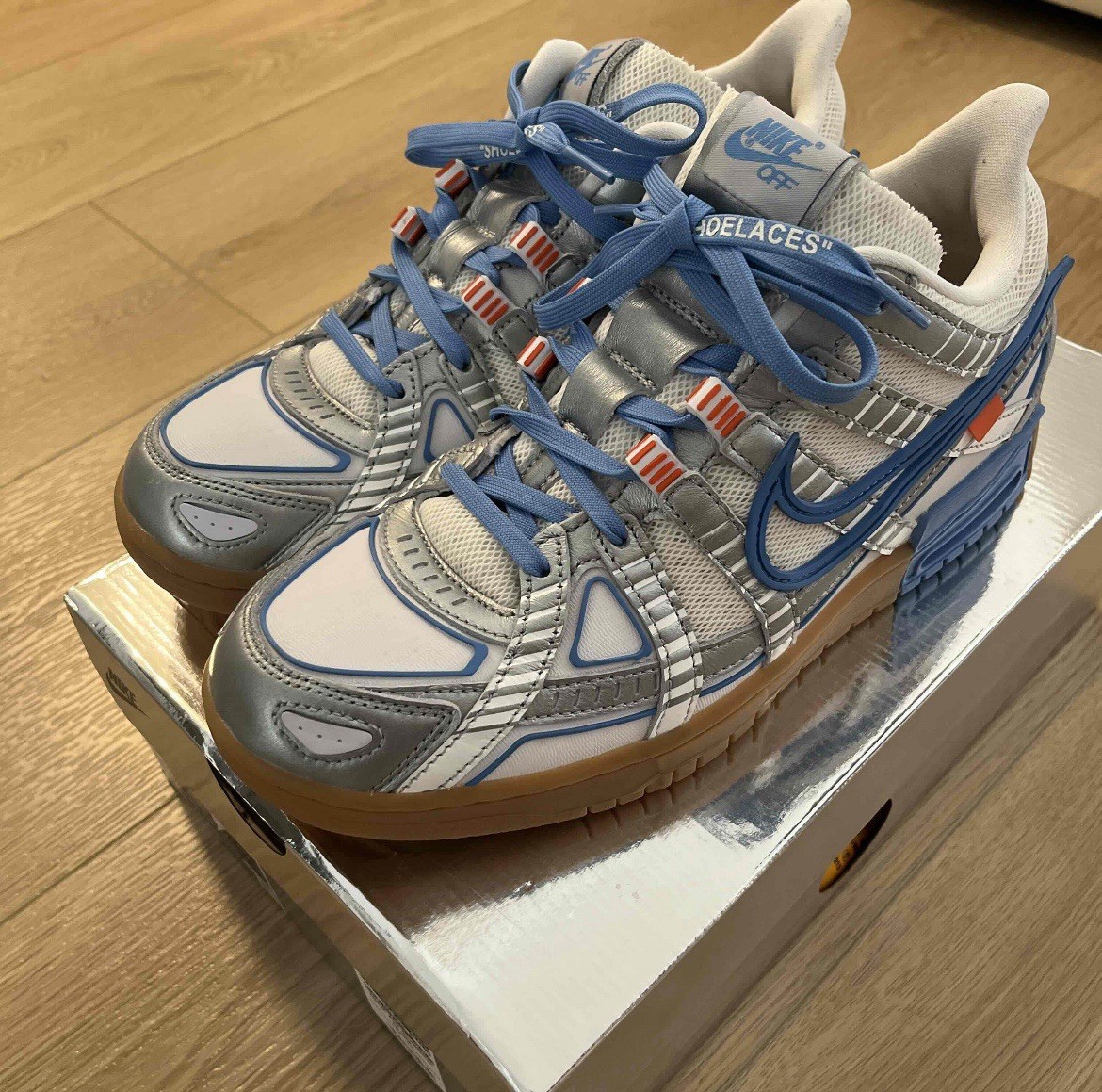 OFF WHITE X NIKE Nike Off White x Air Rubber Dunk University blu taglia 9