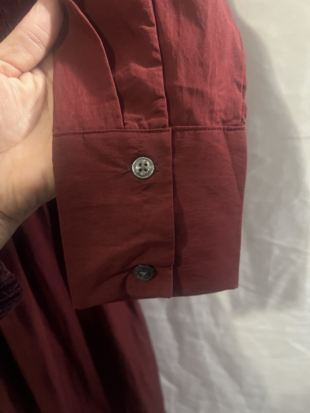 Women's Collared Long Sleeve Smocked Midi Shirtdress - Future Collective Sz S