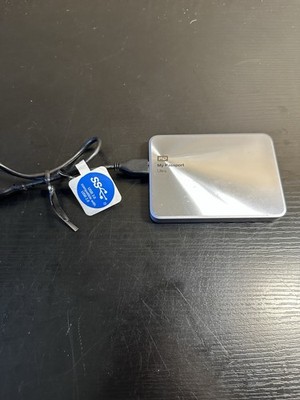 WD 1TB Silver My Passport Ultra Metal Edition External Hard Drive Tested Working