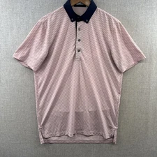Greyson Polo Shirt Small Pink Geometric Waves Short Sleeve Golf Stretch Wolf