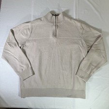 Dockers Men  s Sweater Size XL 1/4 Zip Mock Neck Pullover Classic Beigh