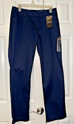Lee Women's Wrinkle Free Relaxed Fit Straight Leg Blue Pant Size 6 Short NWT