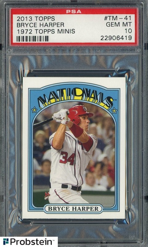2013 Topps 1972 Topps Minis #TM41 Bryce Harper Nationals PSA 10 GEM MINT