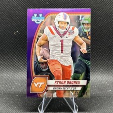 2024 Bowman Chrome U Kyron Drones 1st Bowman Purple Shimmer #119 Virginia Tech