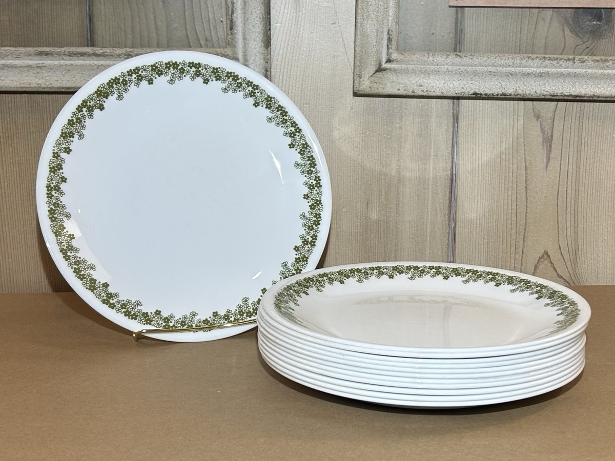 Set of 8 VINTAGE Corelle Spring Blossom Green Crazy Daisy 8½ Set of 8 VINTAGE Corelle Spring Blossom Green Crazy Daisy 8½