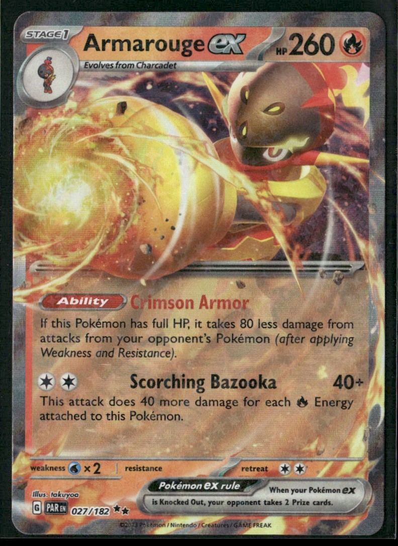 Armarouge ex #27/182 Paradox Rift 2023 Double Rare NM/LP Pokemon TCG