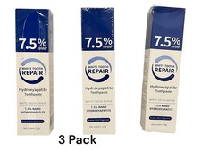 3 Pack 7.5 nHAP White Tooth Repair Hydroxyapatite Toothpaste - 120 g Exp:2029