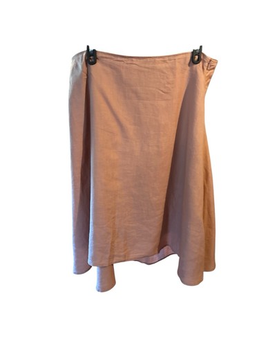 Eileen Fisher Irish Linen Dusty Rose Lined Swing Skirt Size Xl - Picture 2 of 8