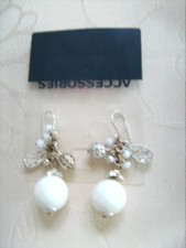 ♦NEU♦TOLLE♦BOHO♦Ohrhänger♦Ohrringe♦Ohrstecker♦Kugelform♦Weiß♦Silber♦Perlen♦12 mm