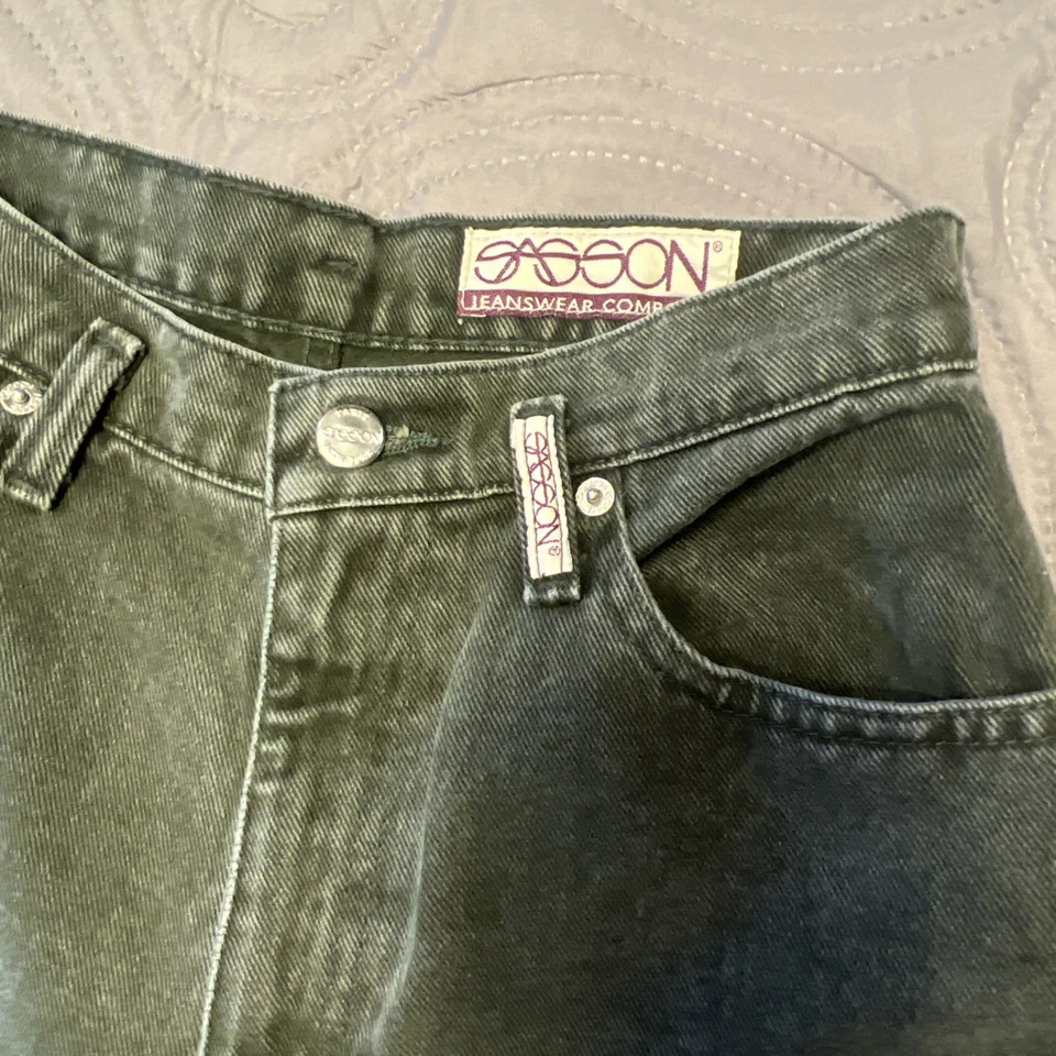 Sasson Jeans Green Size 5/6 High-Waist Straight Made in Mexico Vintage 80s 90s - Image 4 of 4