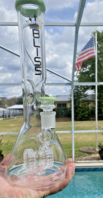 13.5''BLISS 2X Matrix perc 5mm Glass Water Pipe Bong Ice Catcher 5.5'' Base 18mm