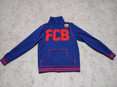 FCB Barcelona Full-zip Sweatshirt Jacket Men s Size Large Blue Red FCB