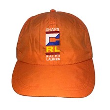 Vintage 90s Chaps Ralph Lauren Nautical Boating Sailing Docker Orange Hat Cap