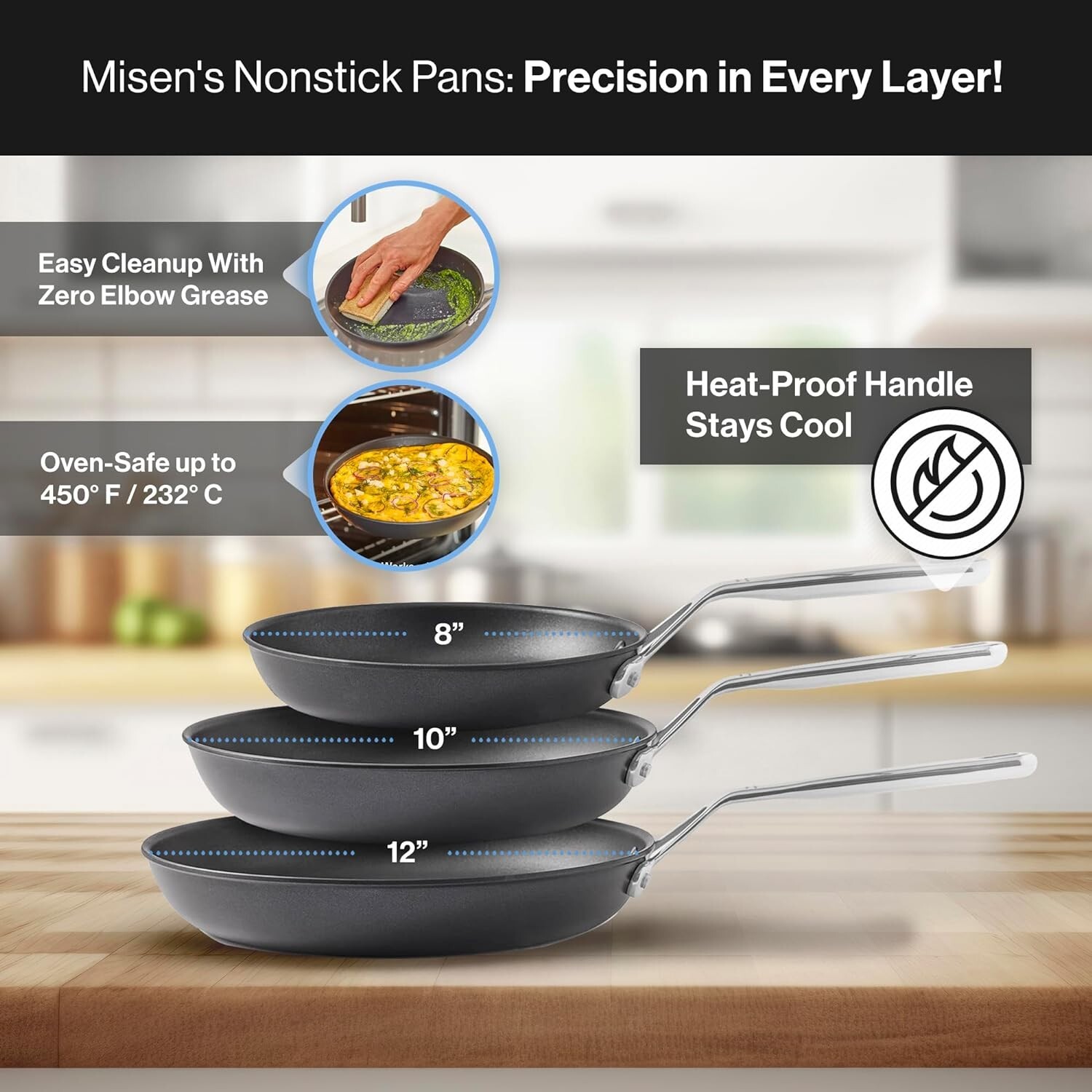 Misen Nonstick Pots and Pans Set Nonstick Cookware Sets 9 Piece