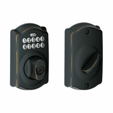 Schlage BE365CAM716 Camelot Trim Keypad Deadbolt - Aged Bronze