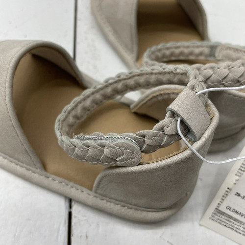 Old Navy Taupe Braided Strap Sandals Peep Toe Baby Size 12-18 Months NEW - Picture 4 of 8