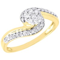 Diamond Engagement Ring Ladies 10k Yellow Gold Round Pave Wedding 1/3 Tcw. on sale Diamond Engagement Ring Ladies 10k Yellow Gold Round Pave Wedding 1/3 Tcw. on sale