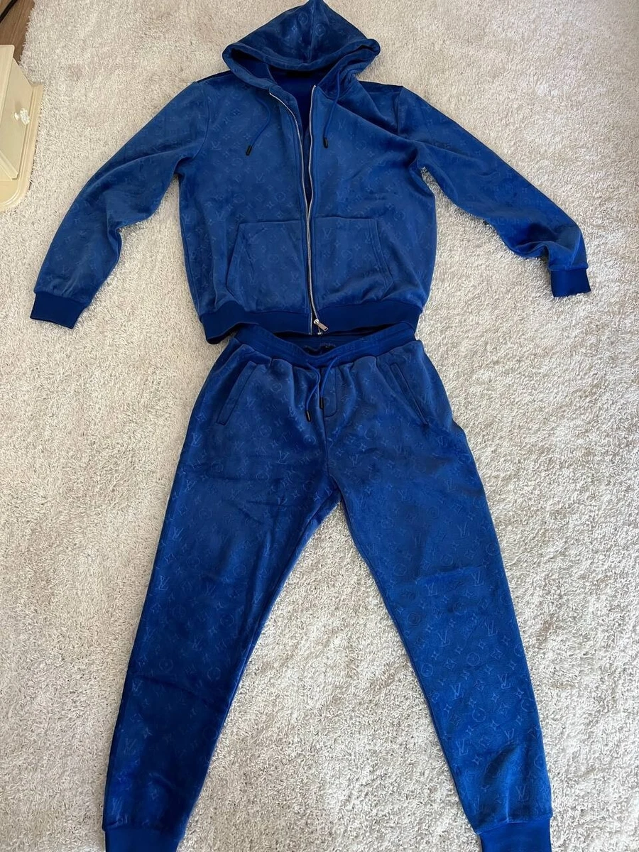 Louis Vuitton Men's Velour Velvet Luxury Sports Tracksuit Jacket Pants  Sporting