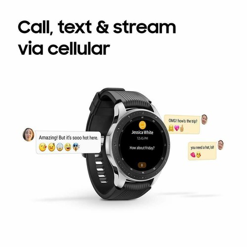 Samsung Galaxy Watch 46mm Bluetooth Smartwatch - Silver (SM-R800) Good - Photo 7 sur 8