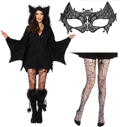 Damen Zauberin Kostüm Cosplay Fledermaus Vampir Karneval Party Damenkostüme SO` - Bild 3 von 20