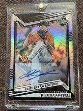2022 Panini Elite Extra Edition Justin Campbell #37 Autograph!!! CLE Guardians