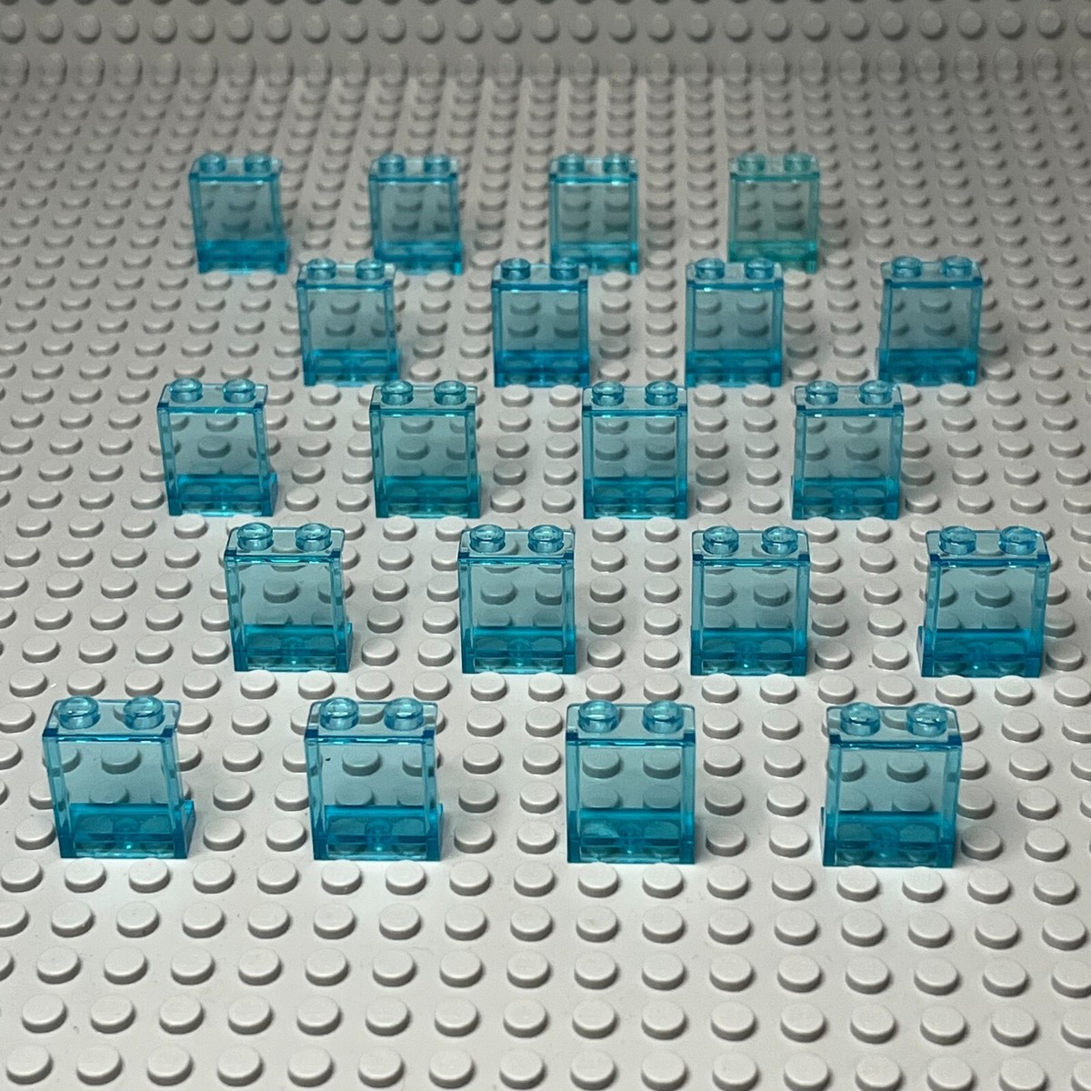 Lego 87552 Trans-Light Blue Window Panel 1x2x2 with Side Supports