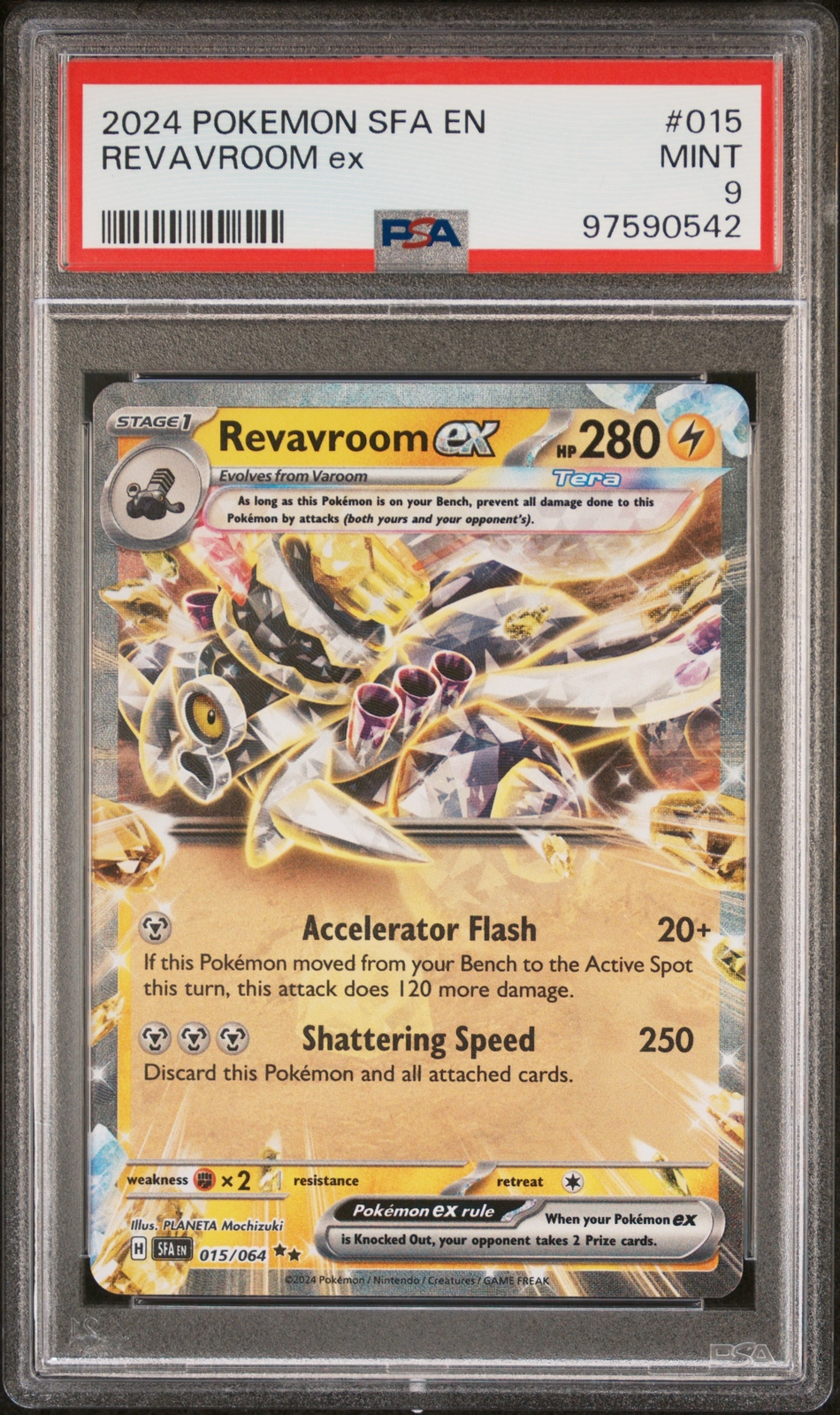 2024 POKEMON SHROUDED FABLE SFA EN #15 REVAVROOM ex PSA 9 POP 28!
