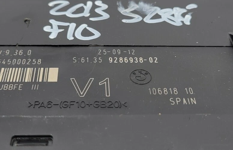 BMW F10 F11 F01 F02 5 7 PL6 JBBFE III V1 ELECTRÓNICA CAJA DE CONEXIONES FUSIBLES UNIDAD DE CARROCERÍA Foto 2 de 4