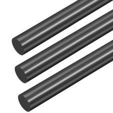 1.000 1 inch x 12 inches 3 Pack , ABS Machine Grade Plastic Round Rod, Black