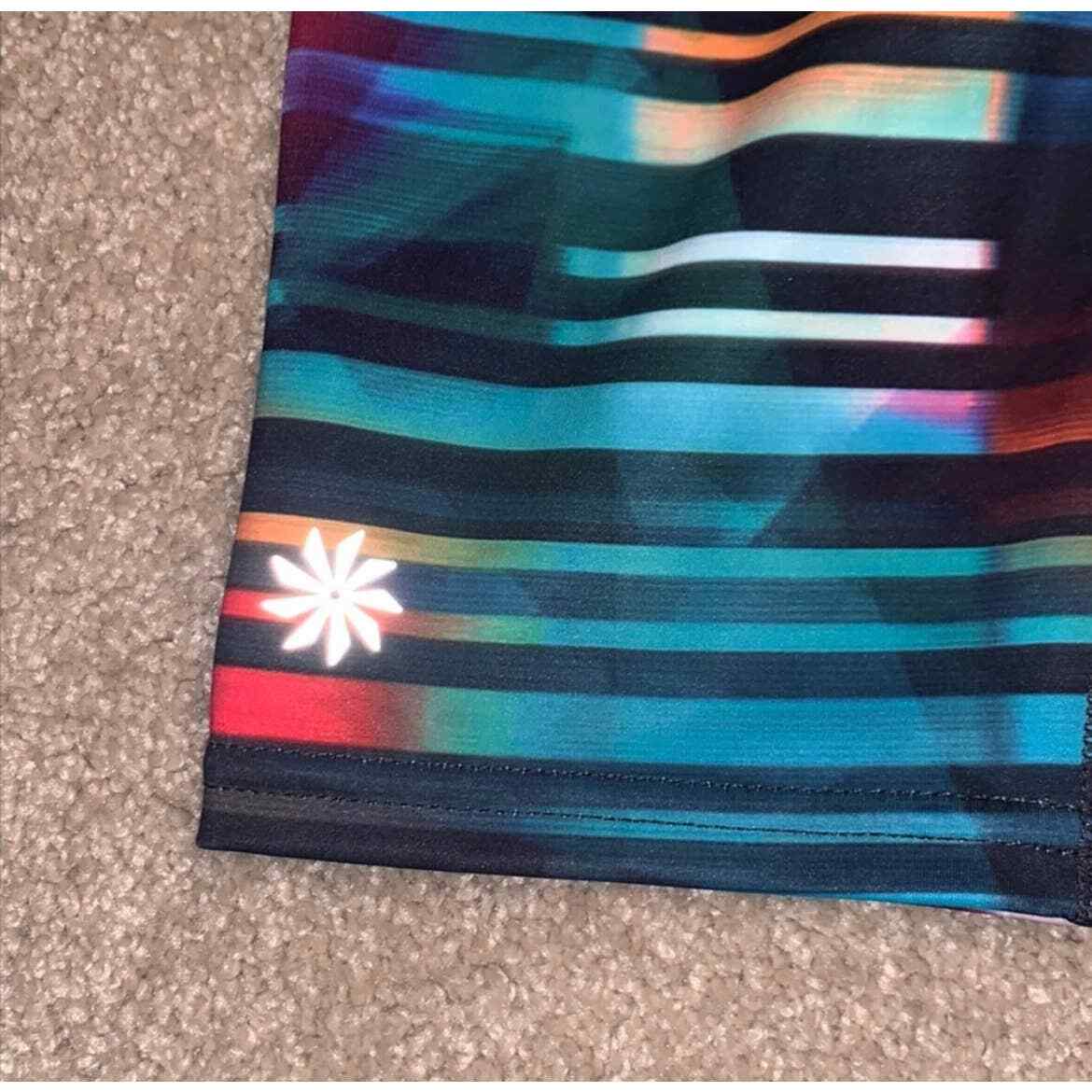 Athleta Multi-colored striped capri leggings size… - image 9