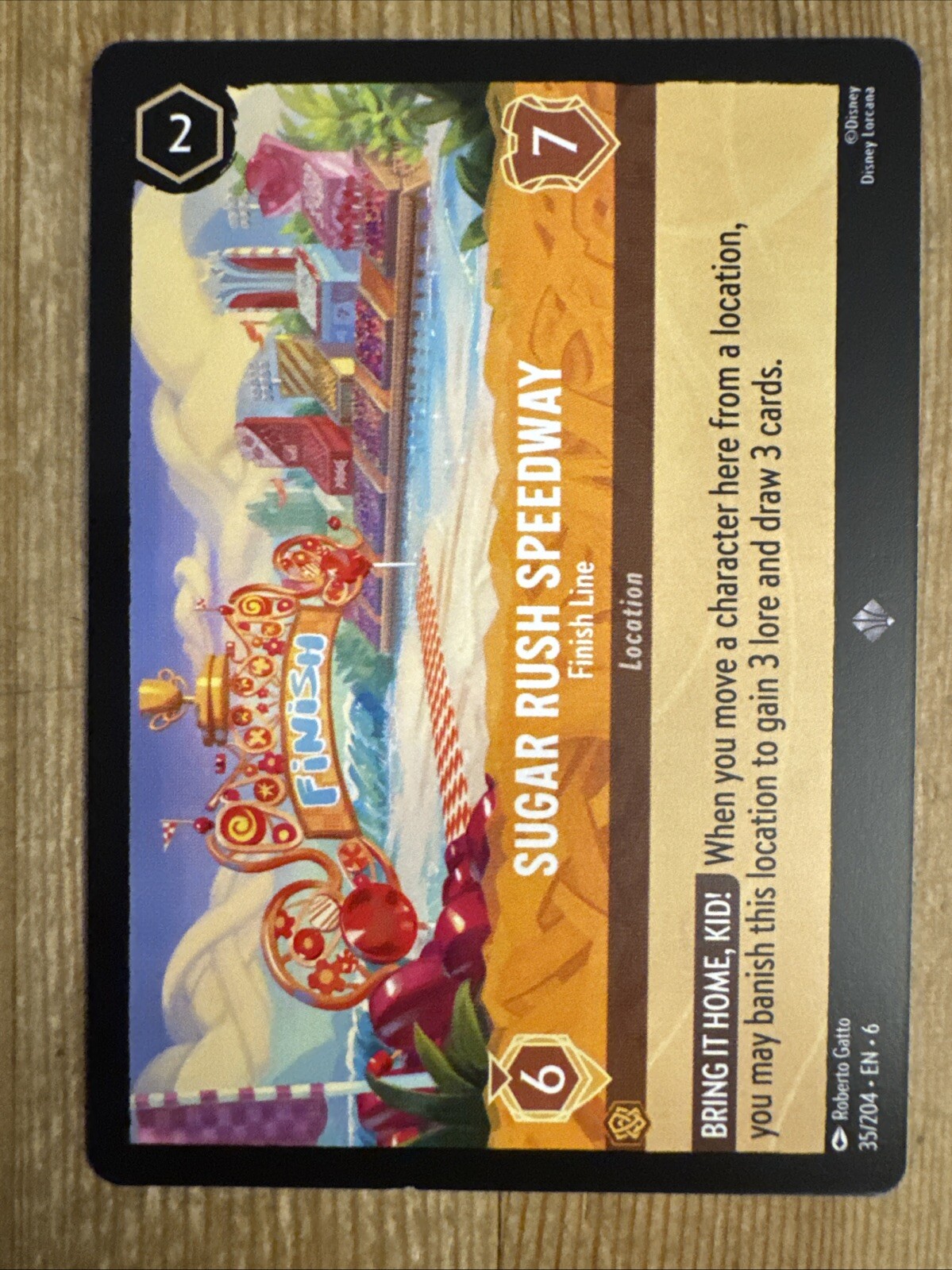 Sugar Rush Speedway - Finish Line Super Rare 35/204 Lorcana Azurite Sea NM