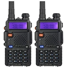 2x Baofeng UV-5R UHF VHF Dual Band Handheld Ham Radio Walkie Talkie Transceiver