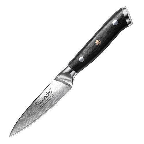Coltello da cucina 3,5 pollici giapponese VG10 acciaio damascato peeling frutta strumenti culinari - Foto 7 di 11