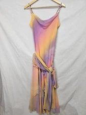 Joseph Ribkoff Couture Dress Size 10 Pastel Watercolor Sleeveless Long Maxi