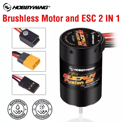 Hobbywing Fusion SE 1/10 Brushless Motor and ESC 40A 2 in 1 1200KV 1800KV 2-3S