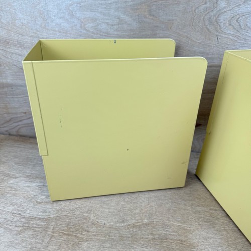 2- Vintage Gaylord Datei Magazin Halter Organizer Aufbewahrung 8" Pastell Gelb Beige Hellbraun - Bild 12 von 19