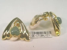 #  EARRING  DESIGNER ADVENTURINE SIGNED  SEMI-PRECIOUS  VINTAGE DE-1719AVC.-15