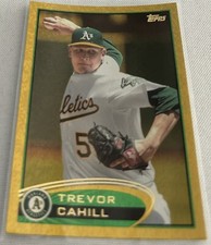 2012 Topps Baseball Series 1 Trevor Cahill Oakland Athletics Gold Sparkle #2
