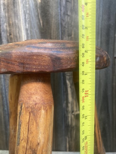 Vintage Ironbark Wooden Three Legged Milking Stool, Solid Hand Crafted Wood - Picture 6 of 24