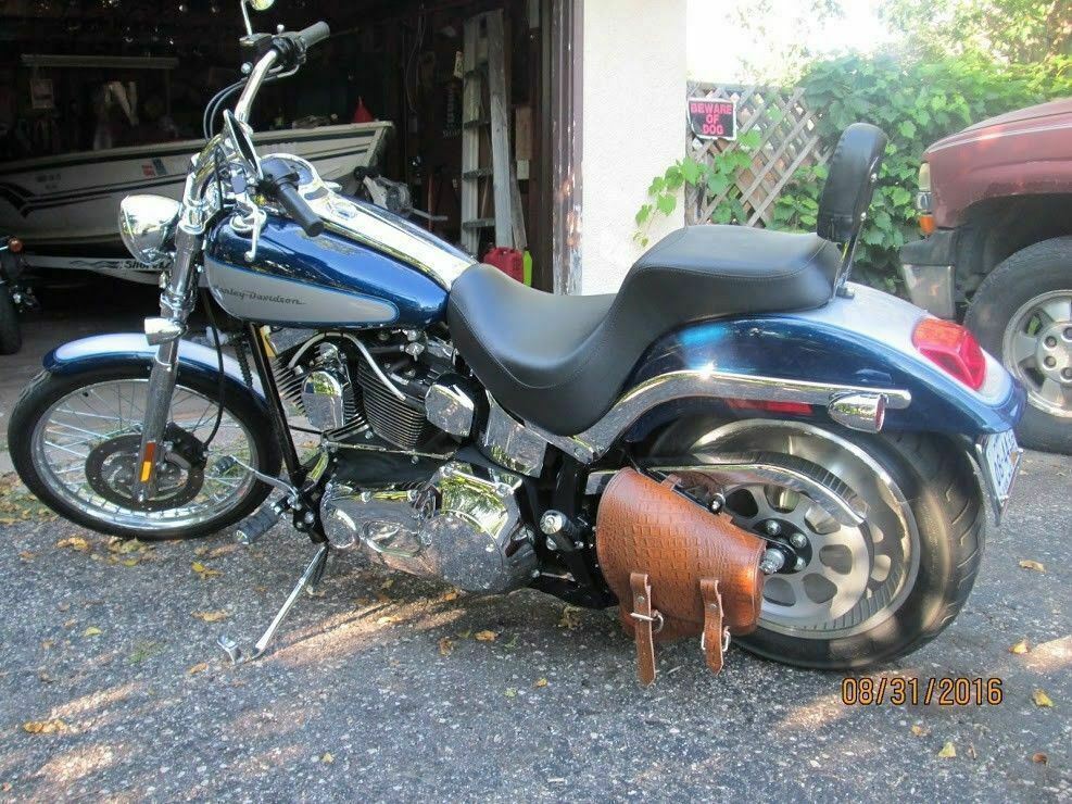 Tall Backrest SISSY BAR Pad 4 Harley HD Softail Deuce 200007 eBay