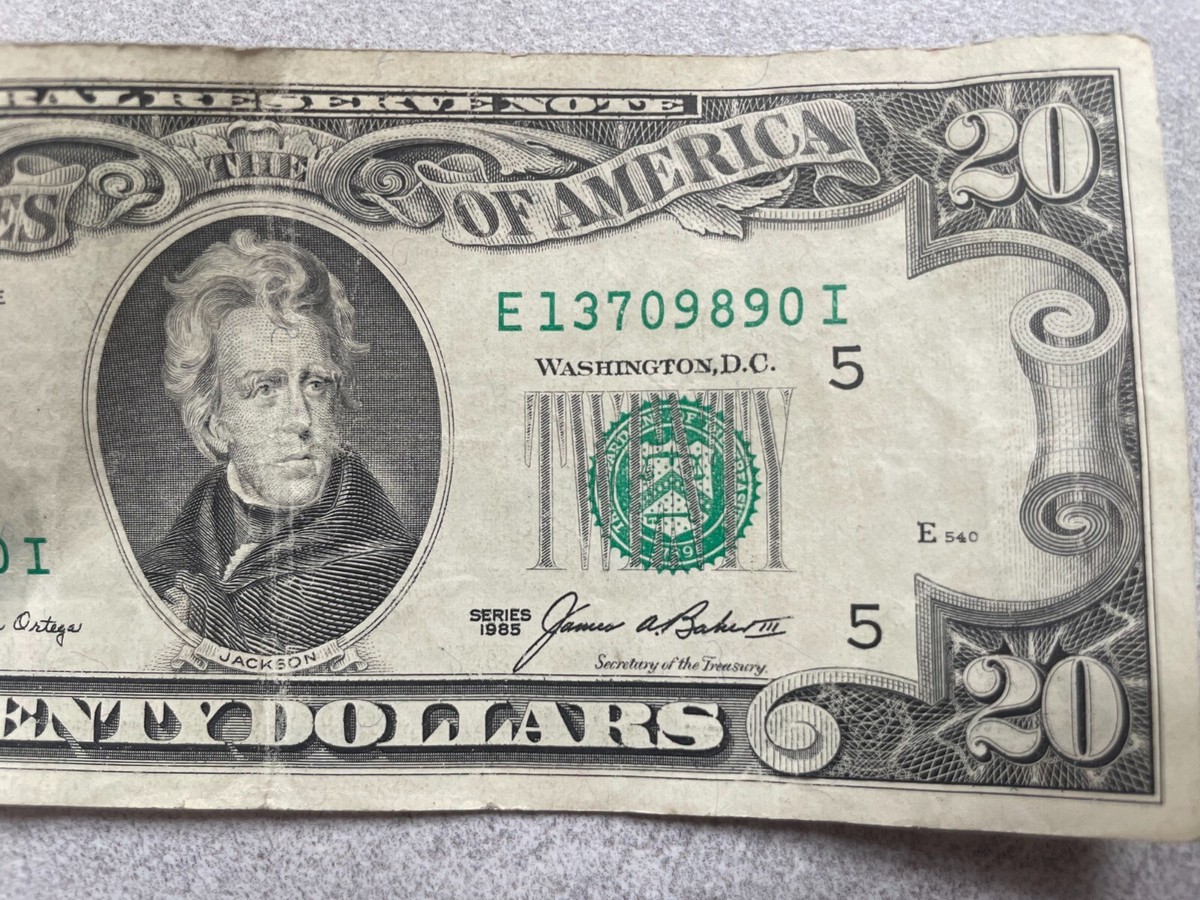 森紙20 Rare $20 Twenty Dollar Bill Andrew Jackson 1985 | eBay