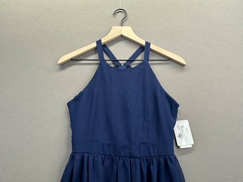 Speechless Kids Blue Mini Dress Laced Halter Neck Sleeveless NWT Size 16 - Picture 3 of 12