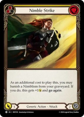 3x Flesh and Blood Nimble Strike (Yellow) MST210 Common Regular NM 