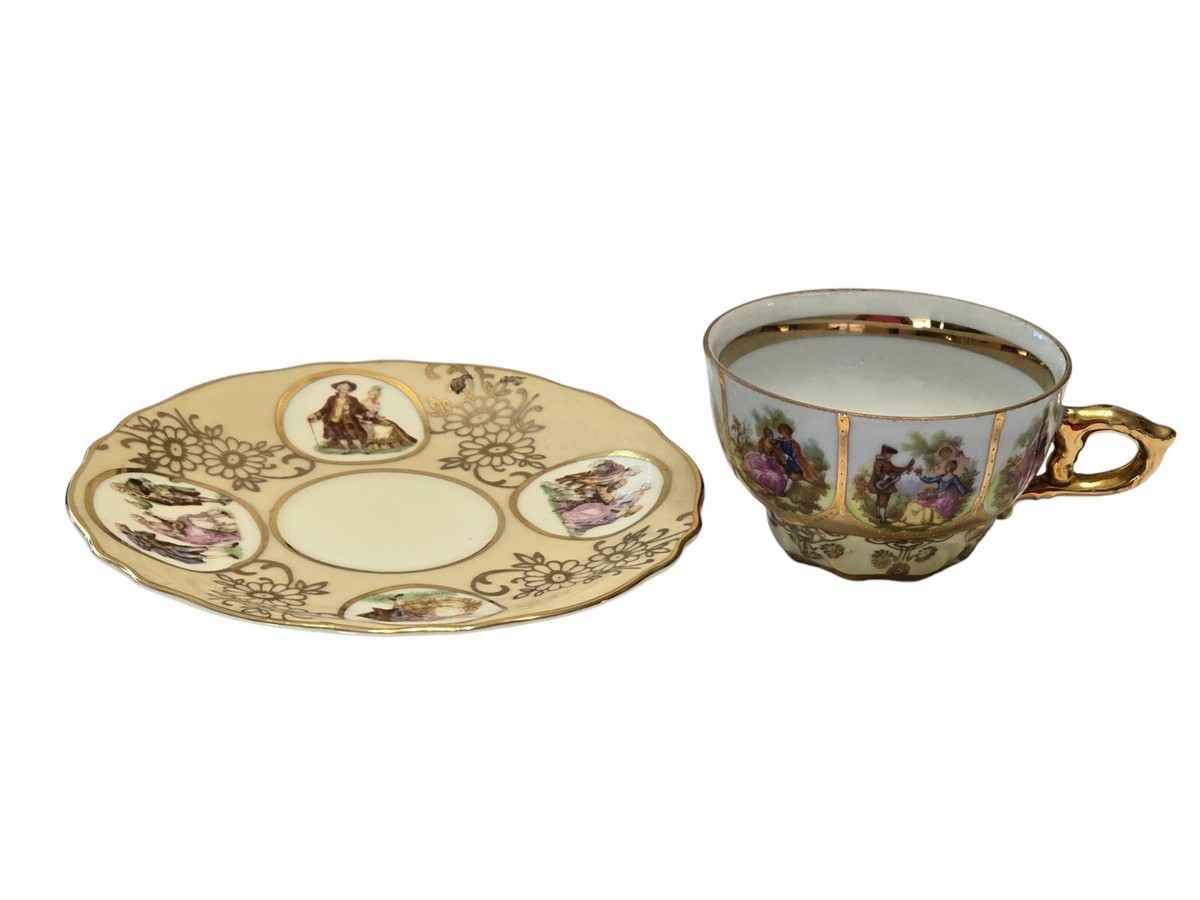 J K Bavaria W Germany Vintage Courting Couples Multicolor
