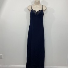 St. John Evening Rhinestone Maxi Santana Knit Maxi Blue Size 8 Cocktail Flaw